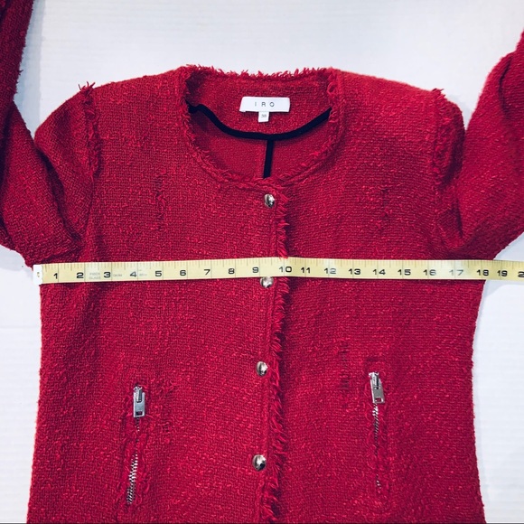 IRO red distressed tweed jacket - Picture 7 of 8
